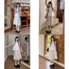 Girls Summer Floral High Waist Midi Skirt With Splicing Print For Casual Wear