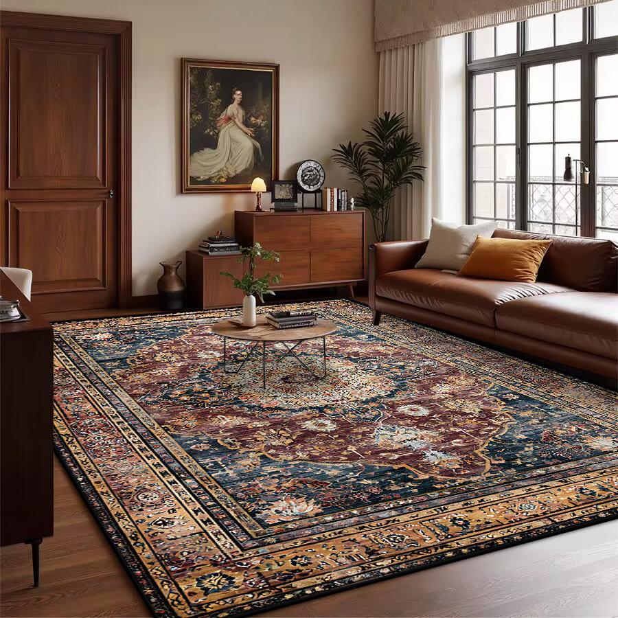 Ретро Богемный Персидский Роскошный Ковер для Гостиной Удобный Мягкий Нескользящий Коврик для Спальни Классический Придверный Коврик Моющийся