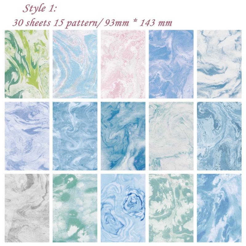 6 Style 30pcs Rainbow Color Printed Texture Scrapbooking Background Paper Pack Handmade Craft Paper DIY Card Paper
