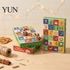 Seasonal Countdown Calendar 5Pcs 24-Day Christmas Advent Box, Blank Gift Box with Xmas for Family Pull-Tab Windows, Surprise Toy Container,