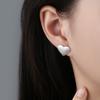 PANJBJ Серьги из стерлингового серебра 925 пробы для женщин Модные Простые Открытые Круглые Украшения Предотвращающие Аллергию Вечеринка Рождественские Аксессуары