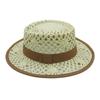 Japanese Korean Version Hollow Woven Beige Flat Top Top Top Hat Women'S Summer Sunshade Vacation Beach Straw Hat Small Fresh And Retro