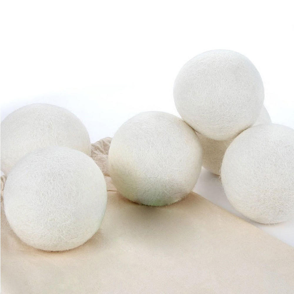  Sheep 6-Pack Premium Wool Dryer Balls Reusable Natural Fabric Softener 6CM 