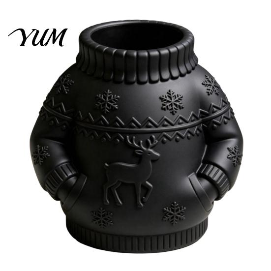 Organized Desk Accessories for Home 3D Printed Sweater Pen Holder, Creative Organizer with Elk Snowflake Relief Shape Pencil Cup Office School