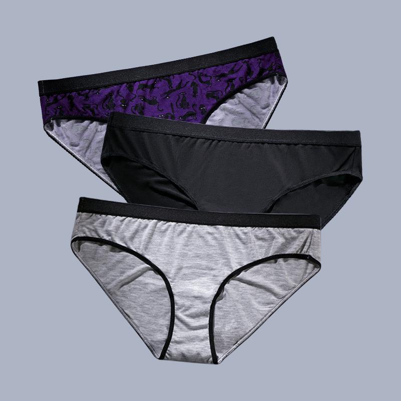 BONITOS 3 шт., сексуальные женские трусы с принтом, женские трусики с высокой талией, трусы больших размеров