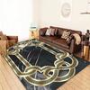 Европейские ковры из черного золотистого мрамора для гостиной, роскошное украшение дома, моющиеся коврики для спальни, лаунжа, дивана, нескользящие напольные коврики