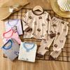 2Pcs/Set Kids Boys Girls Set Pure Cotton Warm Pajamas Cartoon Long Sleeve T-Shirt + Pants Toddler Baby Autumn Underwear Clothing Sets
