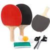 Table Tennis Racket with Table Tennis Net and Post Set Ping Pong Racket Set Pimples-in Rubber Professional Ping Pong Racket Set