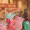 24Pcs Polka Dot Striped Pattern Christmas Paper Candy Bag with Stickers Green/Red Christmas Gift Paper Bags Mixed Style