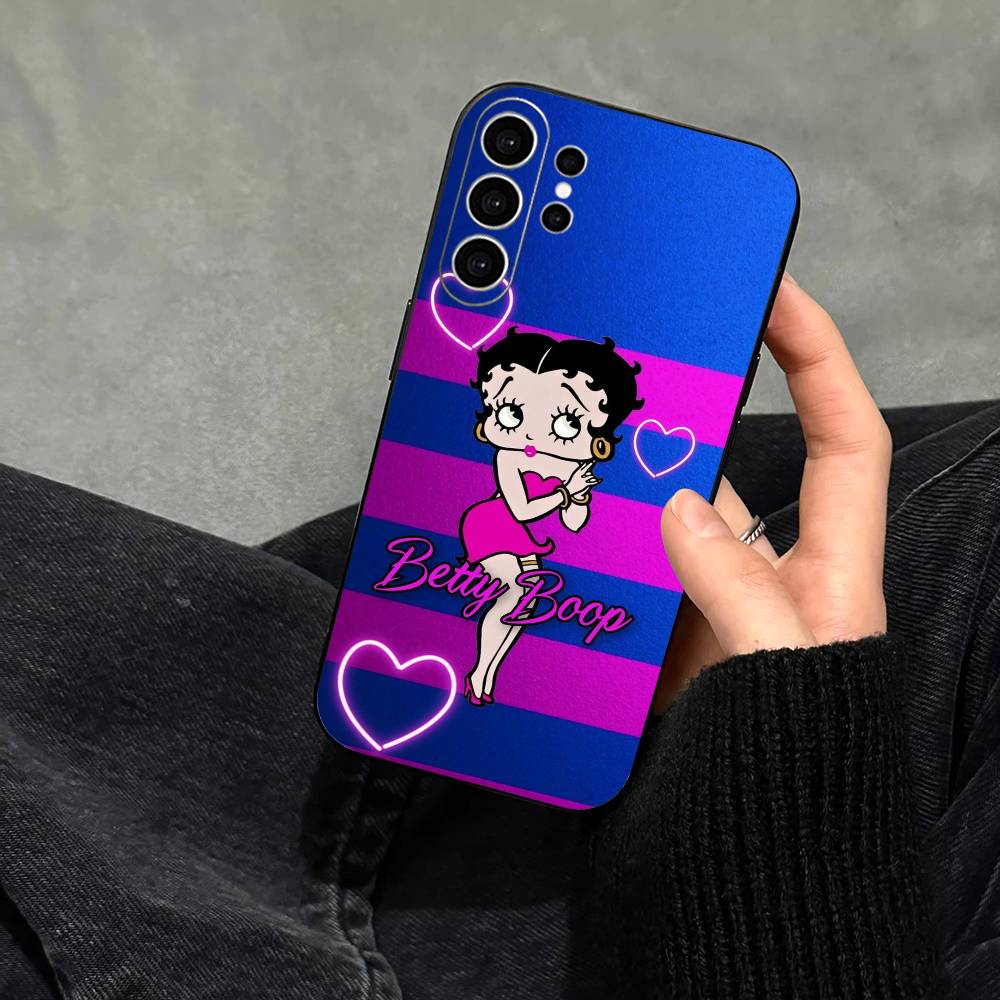 B-Бетти Милый B-Буп Чехол для телефона Samsung S25, S24, S21, S22, S23, S30, Ultra, S20, Plus, Fe, Note, 10, 9, 5G Черный Чехол