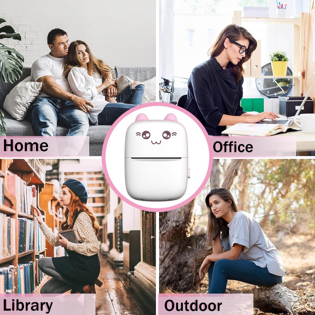 2024 Мини-термопринтер Принтер для самоклеящихся этикеток Портативный Bluetooth-принтер для фотопечати Портативный карманный принтер для Android IOS.