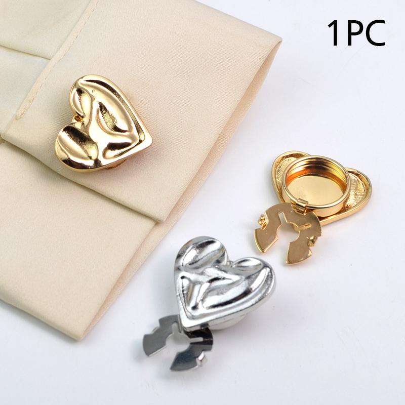 1 шт. Накладка на пуговицу Гальваническое покрытие Запонки Изысканная форма сердца Крутые украшения Вечеринка Украшение для пуговиц Подарок 24x17 мм