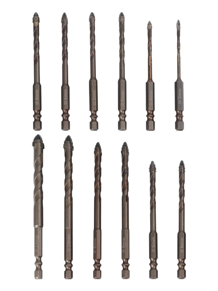 Comprehensive 12Pcs Eccentric Drill Bit Set 3 12mm for All Your Drilling Needs