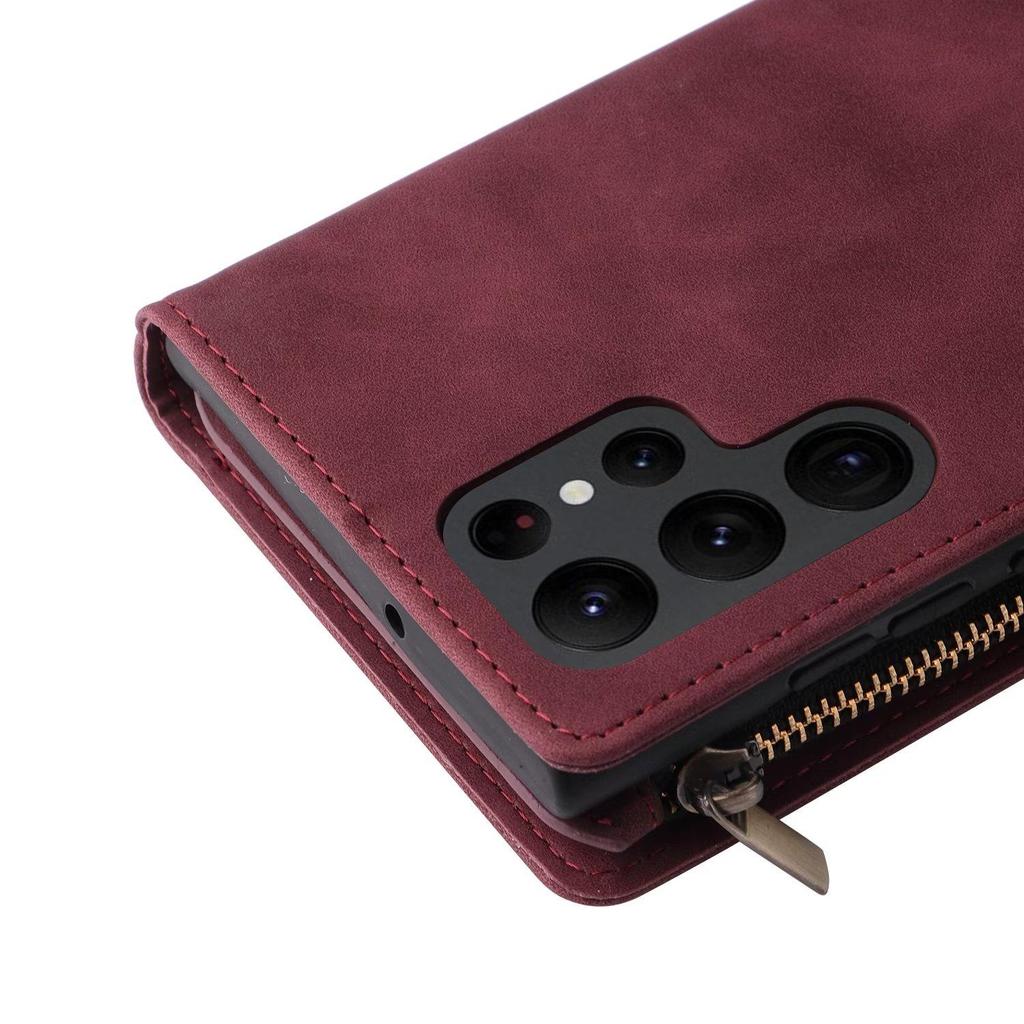 Роскошный кожаный чехол с отделением для карт-кошелька на молнии для Samsung S23 S22 S21 S20 Ultra Plus A13 A14 A54/iPhone 14 13 12 Pro Max XS Max 8P 7P Redmi Huawei