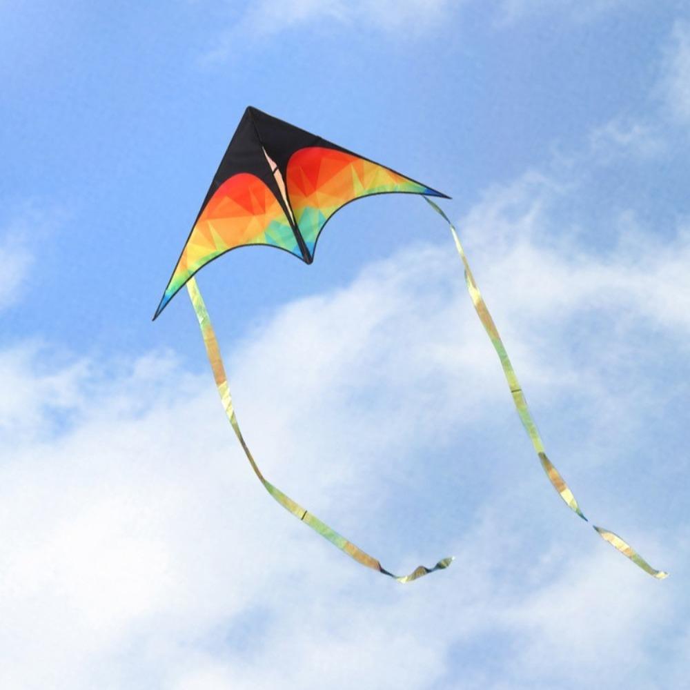 Длинный хвост, большой дельта-воздушный змей, двуххвостый пластиковый летающий Игрушка, красочный, простой в управлении воздушный змей, друг, игра