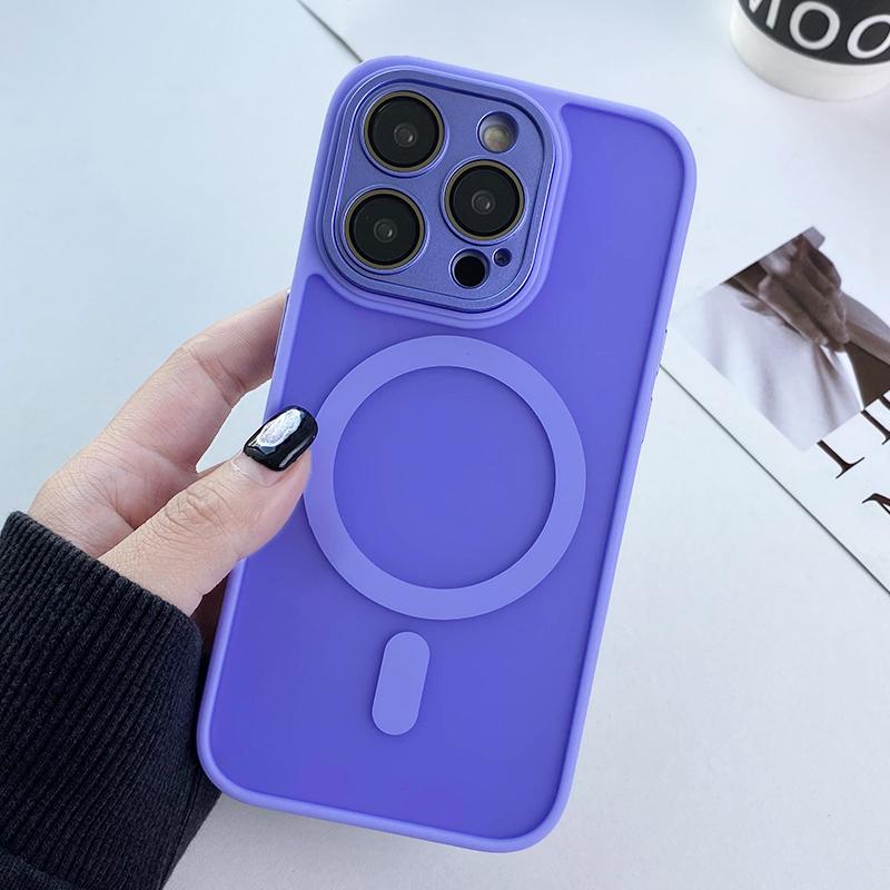 Матовый Защитный Магнитный Чехол Magsafe Полупрозрачный Для iPhone 11 12 13 14 Plus 15 16 Pro Max Беспроводная Зарядка Защита Камеры