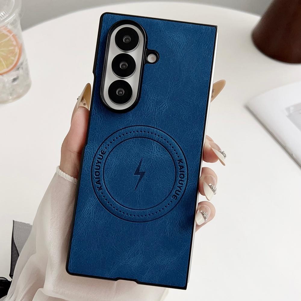 Для Samsung Galaxy Z Fold 7 Бизнес-чехол с магнитом Роскошная кожа Для Magsafe Беспроводная зарядка Мягкий силиконовый защитный чехол