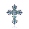 Fashion Creative Alloy Rhinestone Cross Brooch Personality Trend Women'S Clothing Corsage Ornament Pin