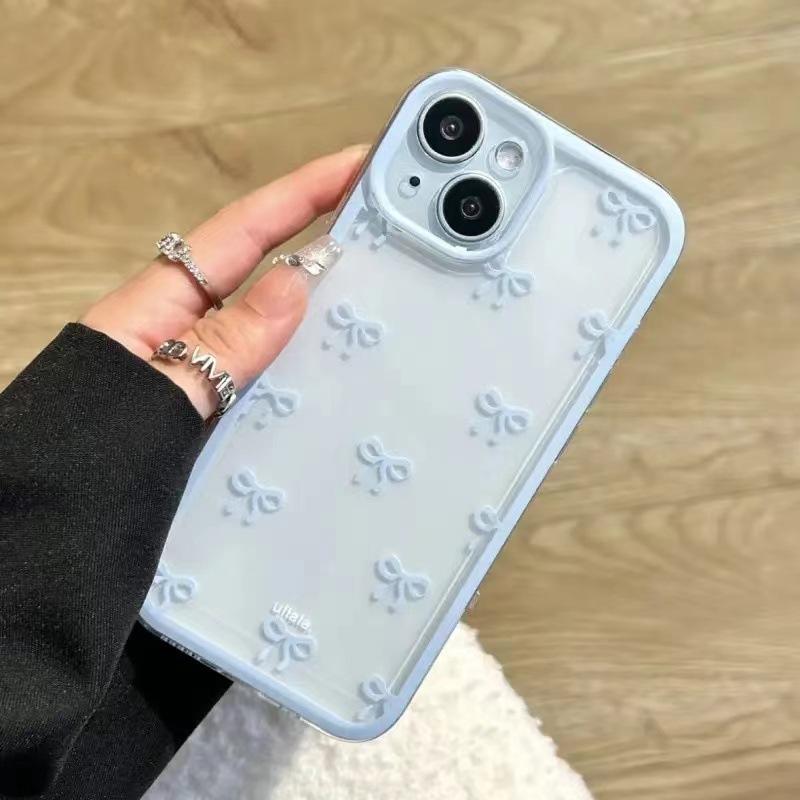 Милый Фиолетово-Розовый Бант Мягкий Прозрачный Чехол Защита для IPhone 15 14 13 12 11 14 Pro Max Мягкий Чехол с Защитой Камеры для IPhone 15