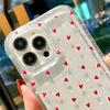 Love Heart Soft Clear Phone Case For iPhone 16 16e 15 14 Pro Max 11 13 12 Mini XR XS 7 8 16 Plus SE2 Anti-fall Shockproof Cover