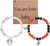 Spider Friendship Bracelets Matching Bracelets for Couple Best Friends Bff Magnet Heart Bracelets Goth Jewelry Gifts for Women