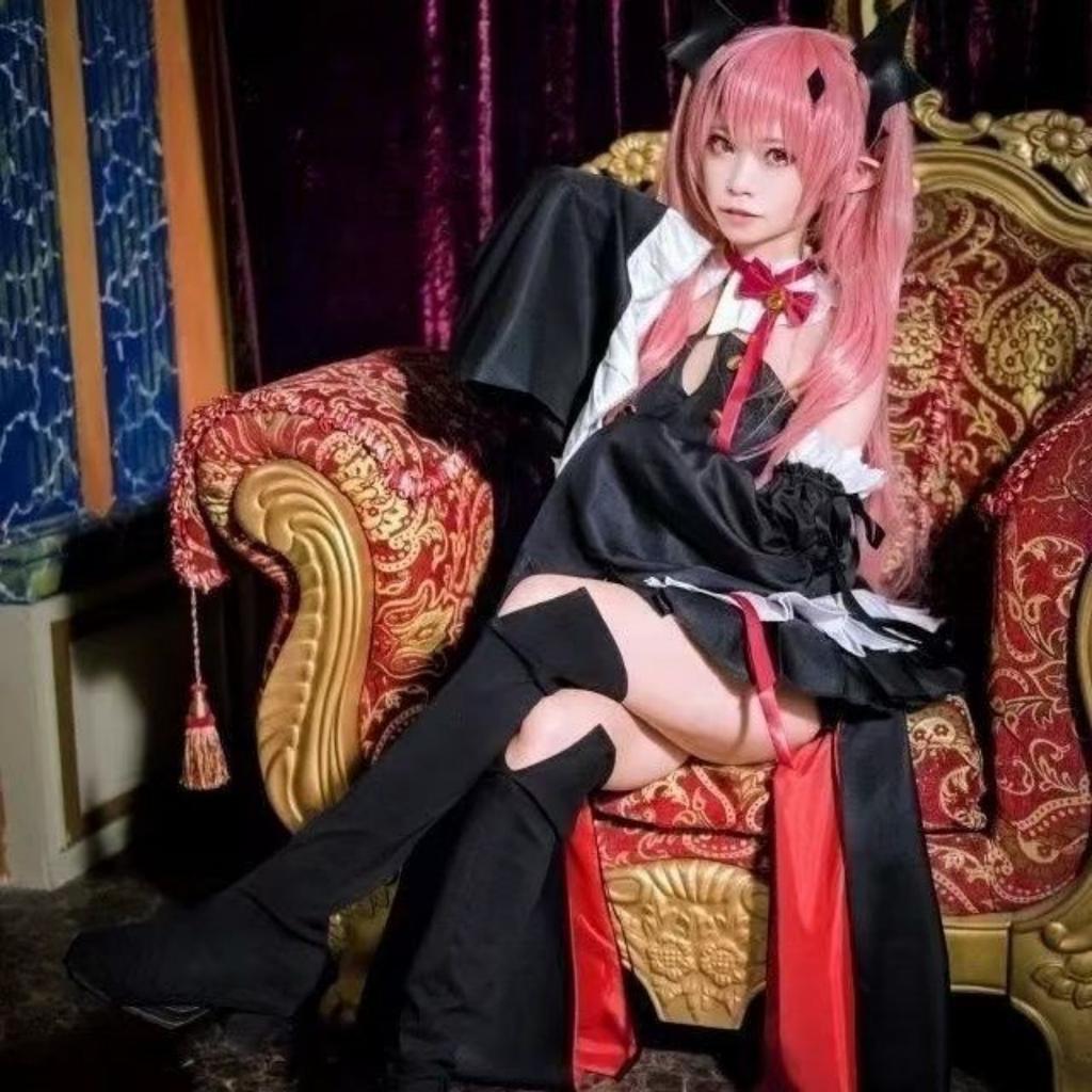 Серафим Конца Owari no Seraph Krul Tepes Косплей Костюм Униформа Парик Косплей Аниме Ведьма Вампир Хэллоуин Костюм Для Женщин