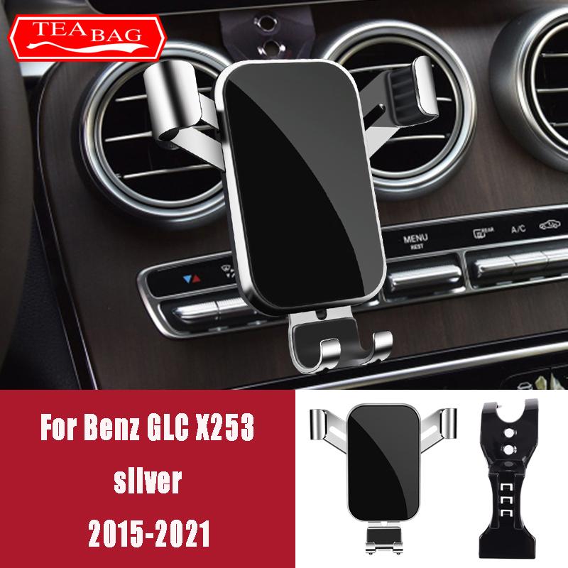 Car Mobile Phone Holder For Mercedes Benz Class C W205 W206 GLC X253 2015-2022 GPS Gravity Mount Navigation Bracket Accessories
