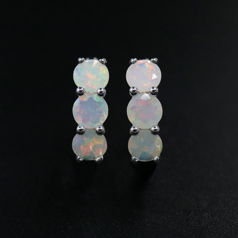 Простые элегантные серьги-клипсы с опаловой застежкой, круглые 6 мм, 3,5 карата, с натуральным драгоценным камнем, изящные ювелирные изделия для женщин, мамы, хороший подарок на день рождения, вечеринку