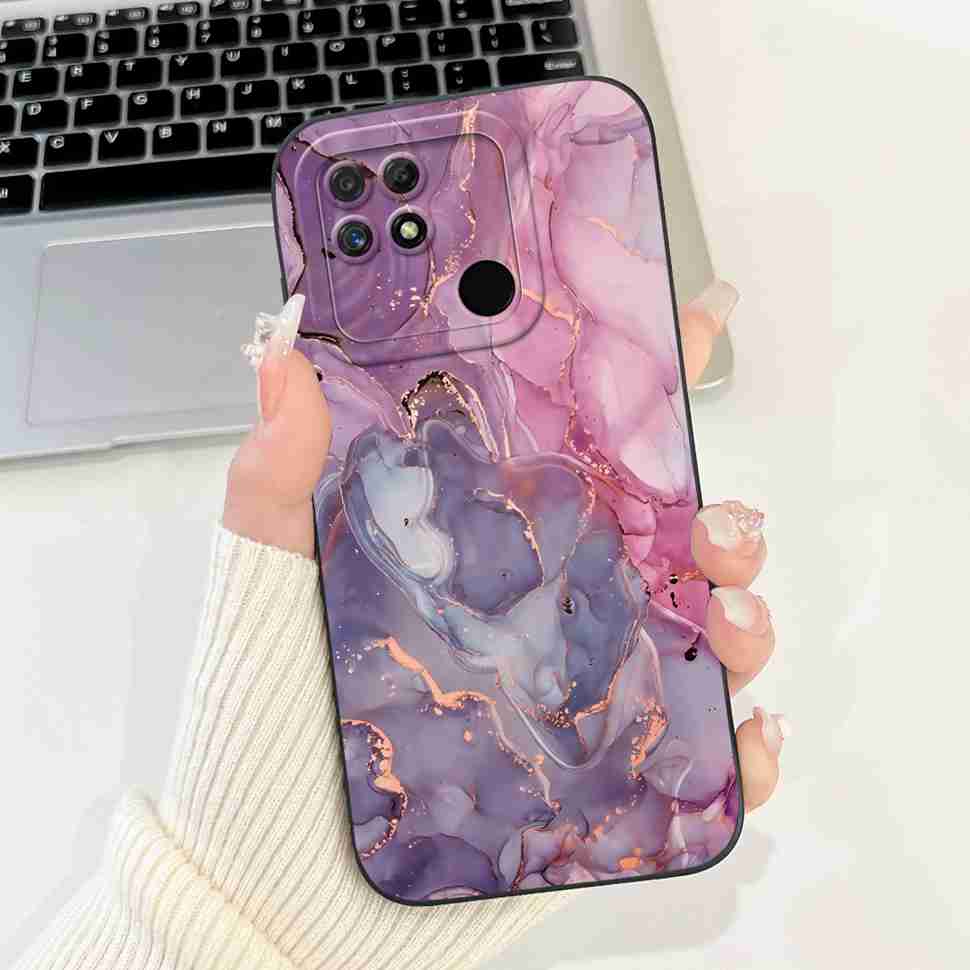Чехол для Realme Narzo 50A RMX3430 Цветы Мягкий Силиконовый Чехол для Oppo Realme Narzo50a 6.51" Модный Защитный Чехол