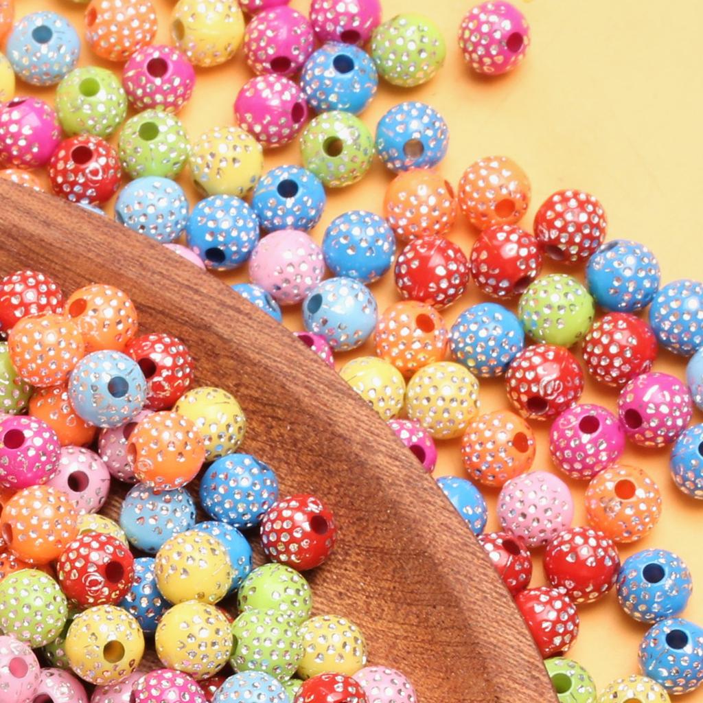 500 г около 2500 шт. ожерелье браслет DIY Babysbreath акриловые модные 8 мм блестящие ювелирные аксессуары разделительная бусина свободные бусины