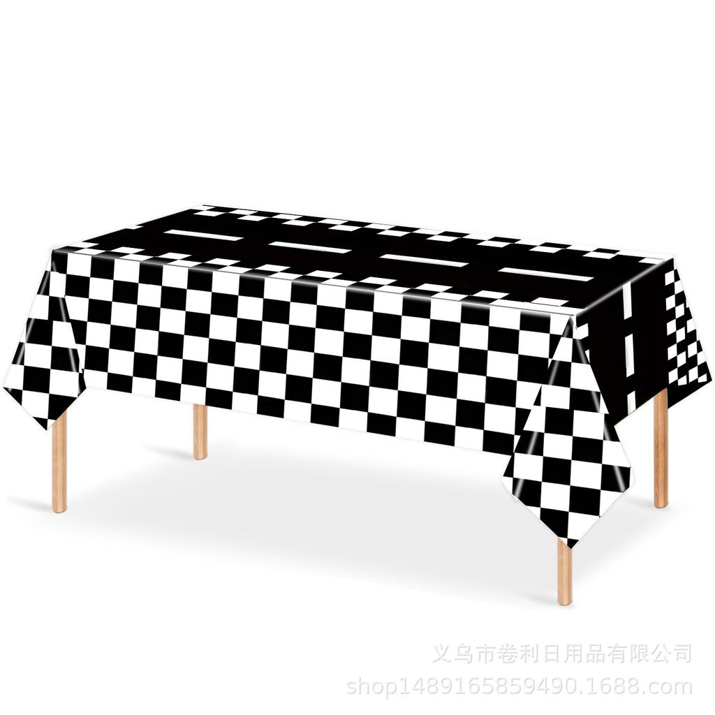 Racing Theme Party Supplies Birthday Decoration Tableware Wheel Arrangement Props Banner Tablecloth Swing Tissue