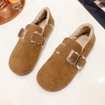 Флисовые туфли на мягкой подошве женские ретро на одной педали два способа носки повседневные универсальные ленивые