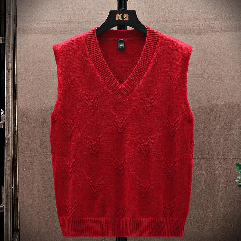 Свитер Майка Мужская жилетка Рубашка с подкладкой Свитер без рукавов Майка Свободный пуловер Вязаный 15 цветов Несколько форм цветов