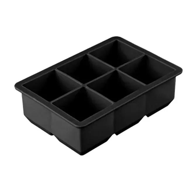 6 Grid Round Square Ice Cube Ball Large Ice Cube Maker for Whiskey Cocktails and Homemade Keep Drinks Chilled Ice Mold 1Pcs
