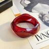 Vintage Style Wide Bracelet Colorful Smudging Geometric Bangles Acrylic Wristband  Fashion Jewelry