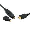 Кабель HD 3 в 1, провод HD «папа-папа» + адаптер Micro HD + адаптер Mini HD 1,5 м