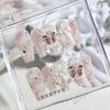 10Pcs Luxury 3D Rhinestone Handmade Transparent Press On Nails Shiny Long Coffin Reusable Full Cover Nail Art Gift