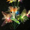 1PC Solar LED Fiber Optic 6 Head Butterfly Light Outdoor Decoration Lawn Light Garden Atmosphere Decoration Light