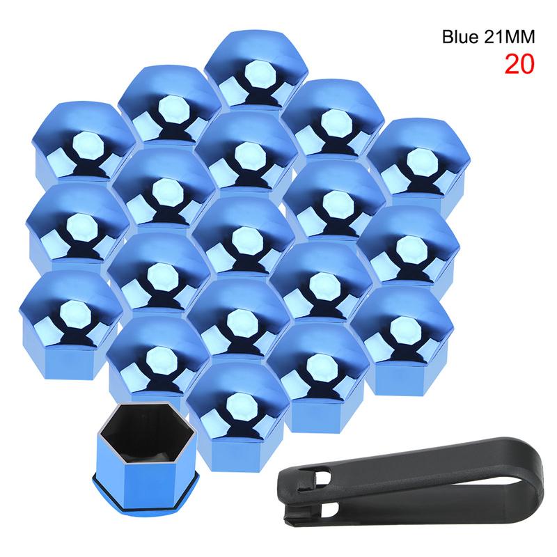 20 PCS Car Wheel Nut Caps Anti-Rust 21mm Dust Proof Protection Caps Bolt Rim Universal Exterior Decoration Auto Hub Screw Cover