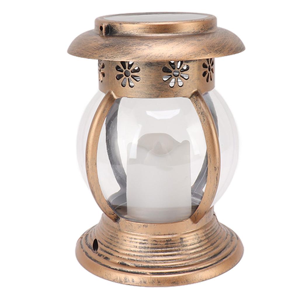 Brass Color Courtyard Solar Powered Hanging Lantern Light IP44 Waterproof Garden LED Lantern Lamp