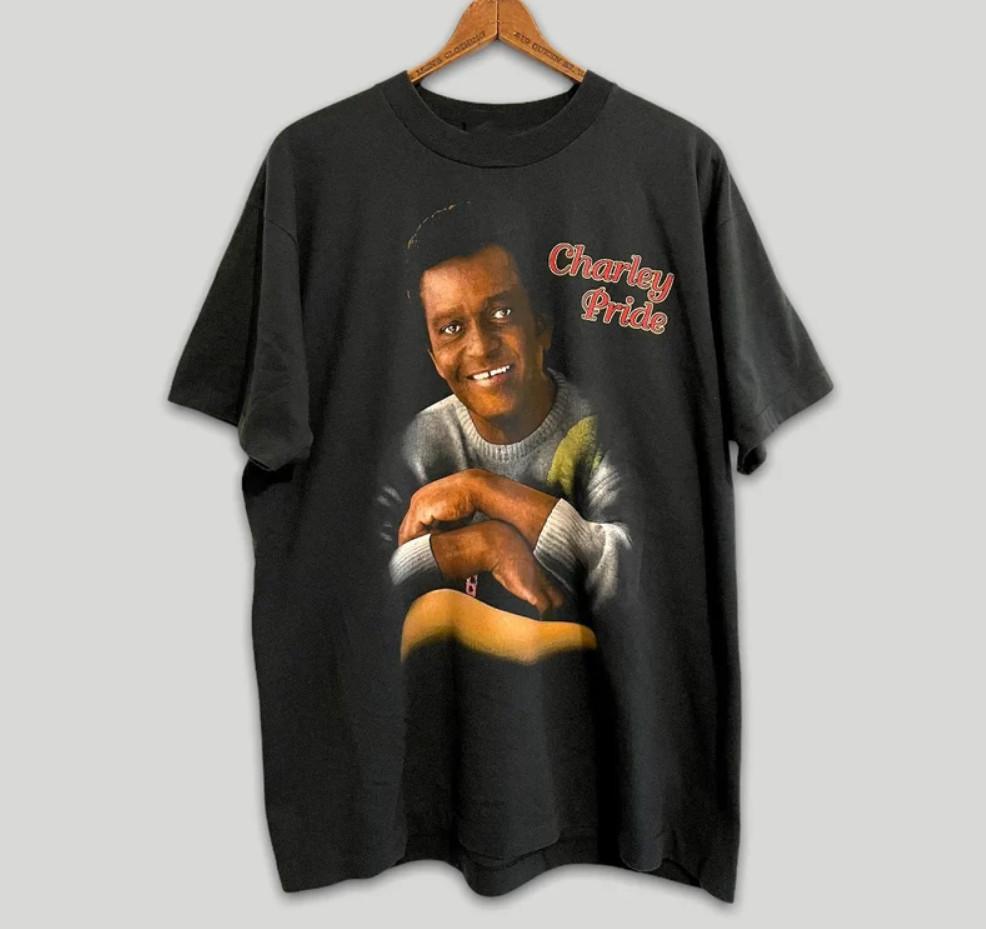 Винтажная Музыкальная Футболка Charley Pride Короткий Рукав Все Размеры от S до 5XL NZL079 Унисекс Футболка