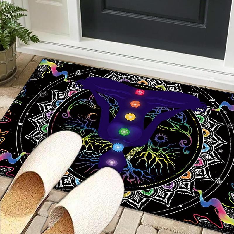 Moonlit Meditation Office Rug Chair Mat, Entryway Carpet, Suitable for Front Door, Bedroom, Living Room, Desk, Holiday Gift
