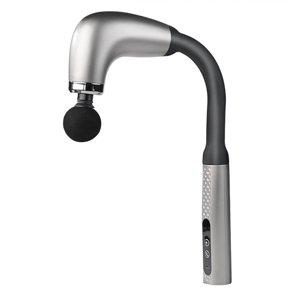 Fascia Gun With Extended Handle And Elbow For Self-Assist Massage Of The Upper And Lower Back Muscle Relaxation And Massage Done