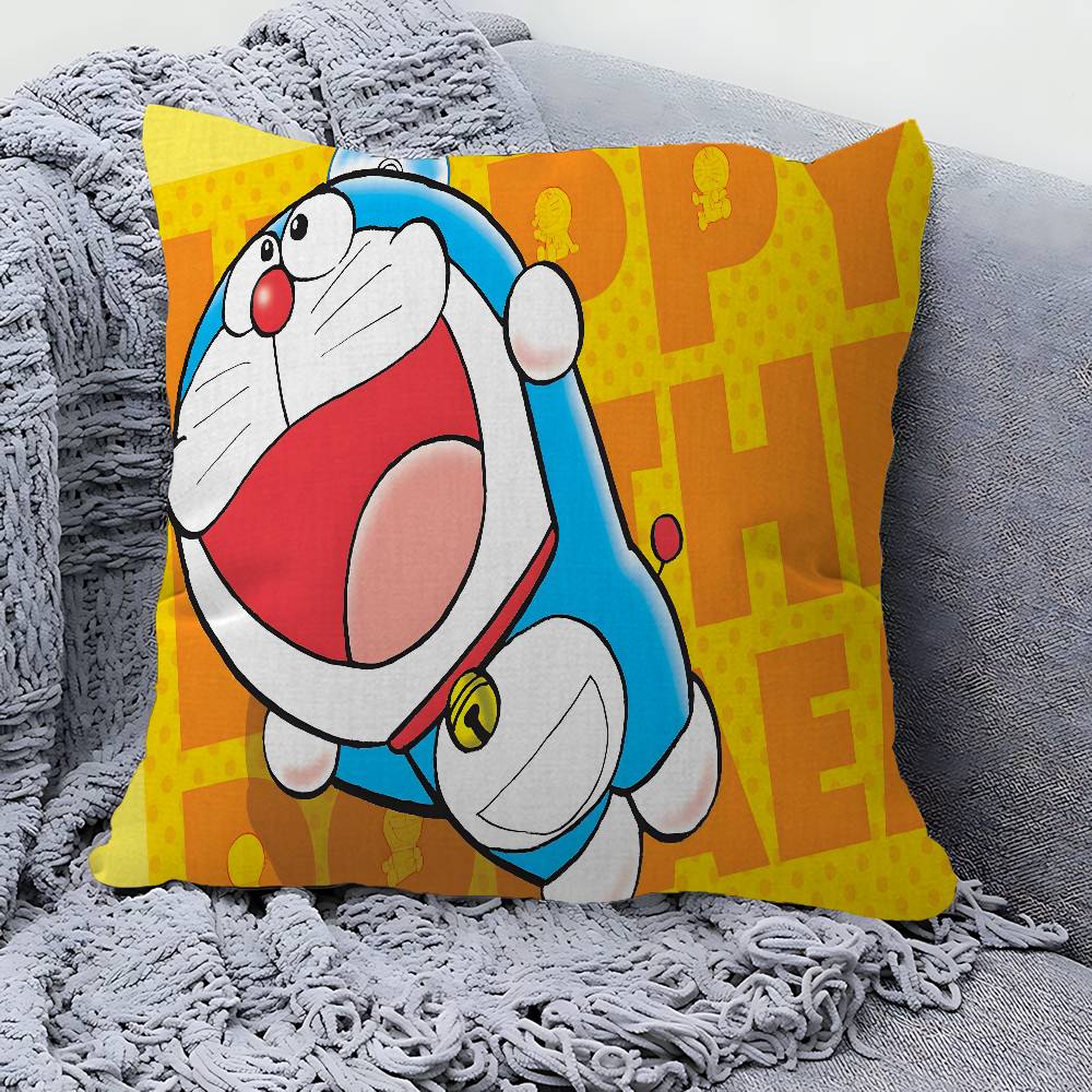 Funny DDoraemon Cartoon Personalized Pillow Cover Kids Bedroom Wild Party Decor Pillowcase kid Birthday shower Gift