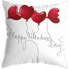 Happy Valentines Day Throw Pillow Case Soft Plush Romantic Red Love Heart Letters Rose Print Decorative Cushion Cover Dakimakura