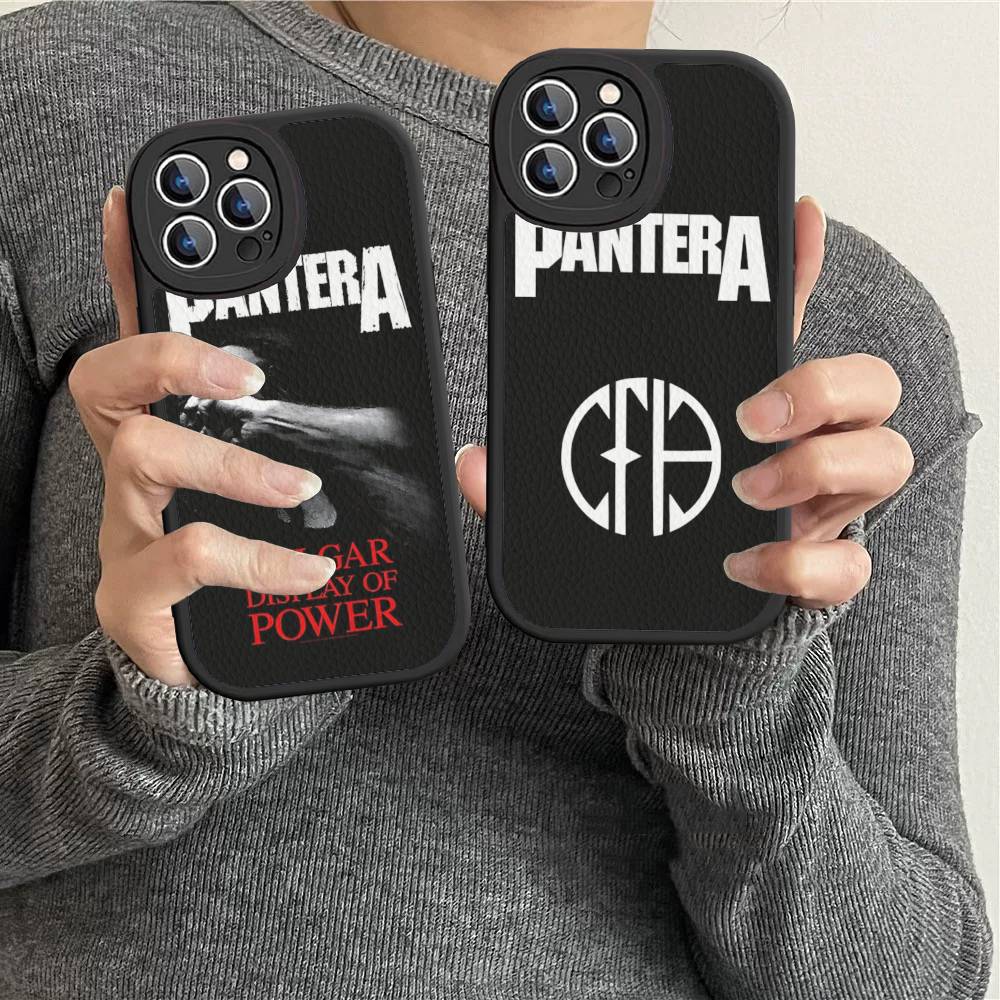 Dark Heavy Metal Rock P-PanteraS Band Phone Case For IPhone 11 12 13 14 15 16 Pro Max Plus Leather Cover