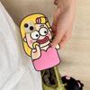 Для iPhone 15 Силиконовый чехол Милый дизайн девушки с макияжем Противоударная задняя крышка для телефона
