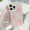 Роскошный чехол для телефона с жемчужно-белым узором для iPhone 15 14 13 12 11 Pro Max Plus, чехол-бампер с персиково-розовым узлом