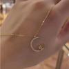Hanmade Female Collarbone Chain for Women Luxury Student Gift 1pc Super Sparkling Necklace Star Moon Temperament Korean Version Exquisite Zircon