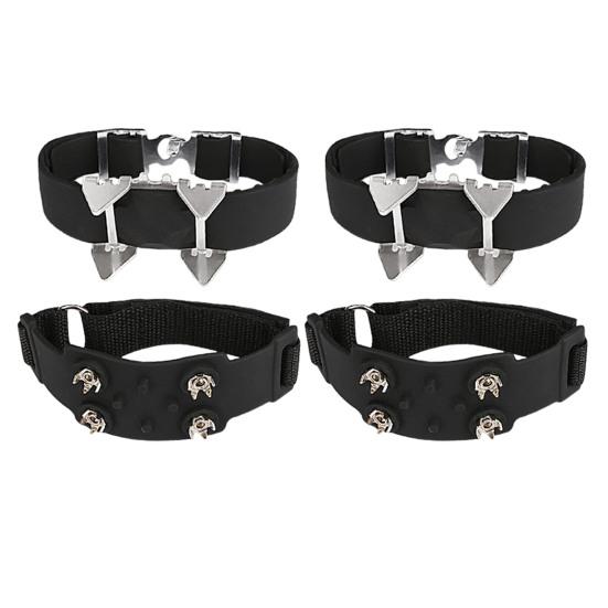 Тяговые шипы для зимней обуви, застежка с регулируемой лентой, противоскользящая на льду